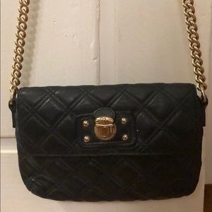 Marc Jacobs black quilted crossbody bag gold